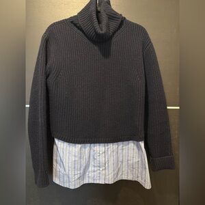 Sandro Navy Knit Sweater